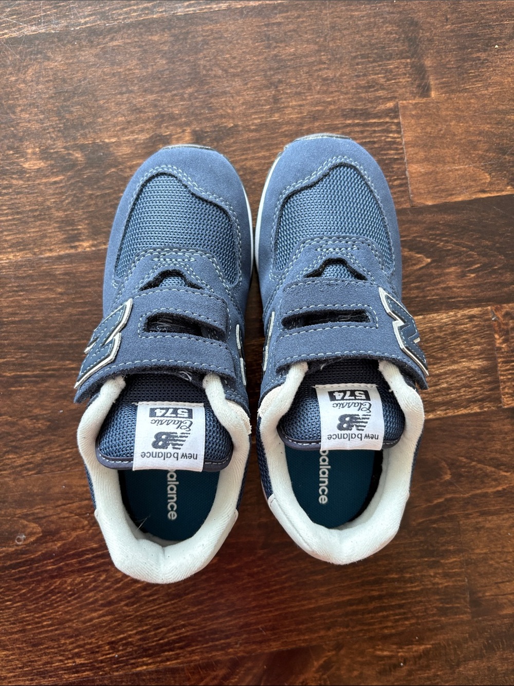 New Balance Kids Navy and White Hook-and-Loop Sneakers